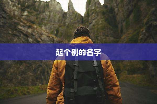 起个别的名字