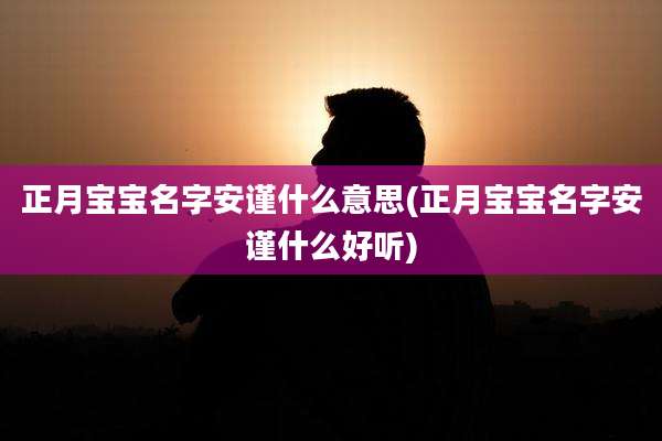 正月宝宝名字安谨什么意思(正月宝宝名字安谨什么好听)