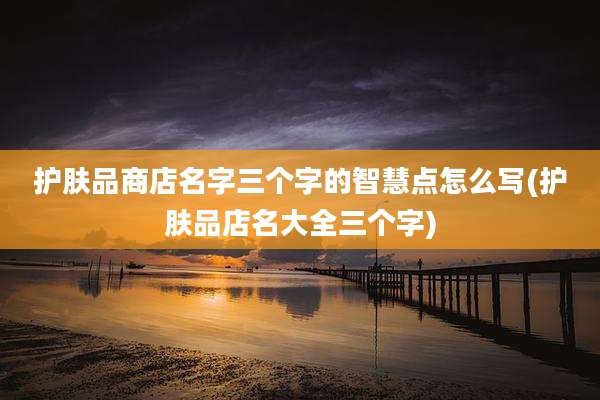 护肤品商店名字三个字的智慧点怎么写(护肤品店名大全三个字)