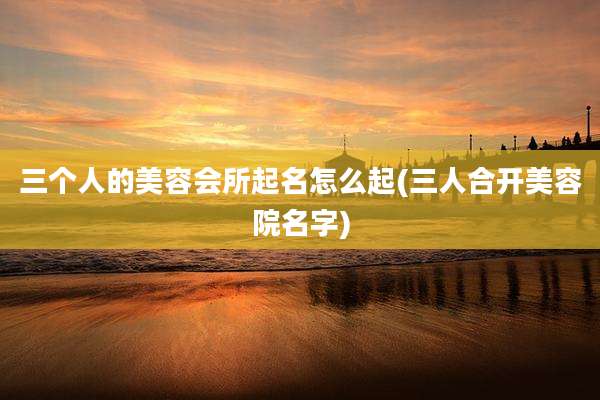 三个人的美容会所起名怎么起(三人合开美容院名字)