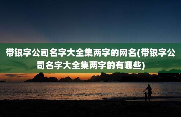 带银字公司名字大全集两字的网名(带银字公司名字大全集两字的有哪些)