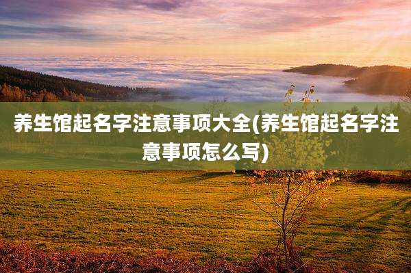 养生馆起名字注意事项大全(养生馆起名字注意事项怎么写)