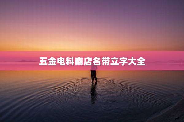 五金电料商店名带立字大全