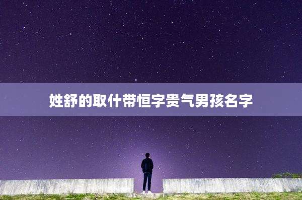 姓舒的取什带恒字贵气男孩名字