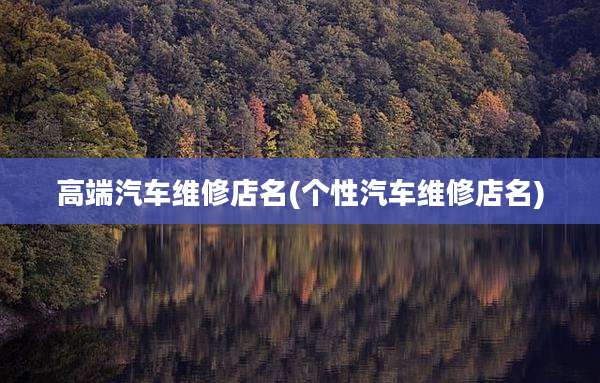 高端汽车维修店名(个性汽车维修店名)
