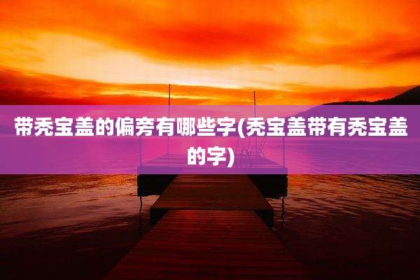 带秃宝盖的偏旁有哪些字(秃宝盖带有秃宝盖的字)