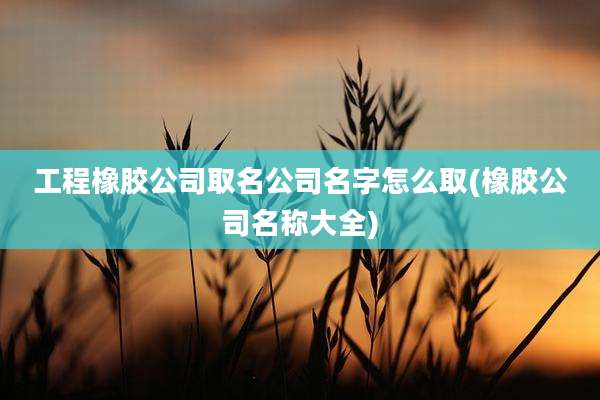 工程橡胶公司取名公司名字怎么取(橡胶公司名称大全)