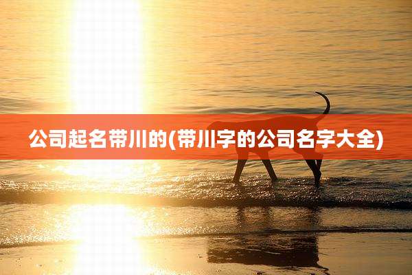 公司起名带川的(带川字的公司名字大全)