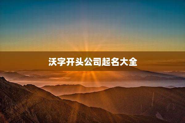 沃字开头公司起名大全