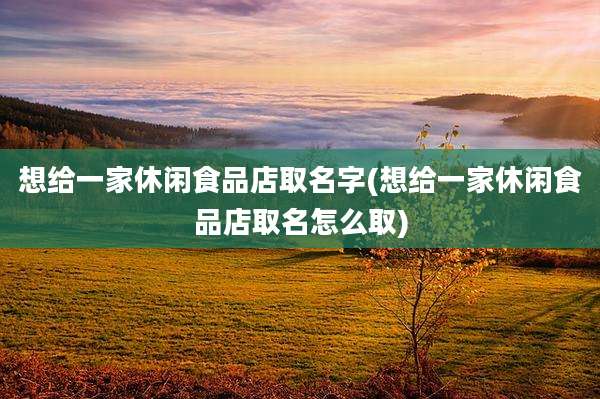 想给一家休闲食品店取名字(想给一家休闲食品店取名怎么取)
