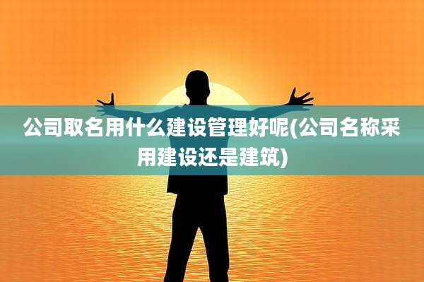 公司取名用什么建设管理好呢(公司名称采用建设还是建筑)