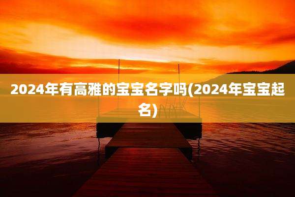 2024年有高雅的宝宝名字吗(2024年宝宝起名)