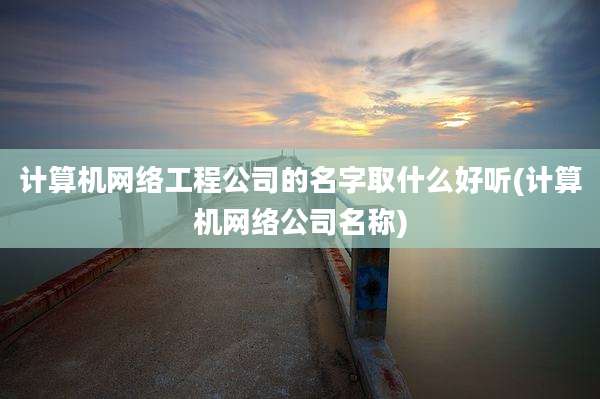 计算机网络工程公司的名字取什么好听(计算机网络公司名称)