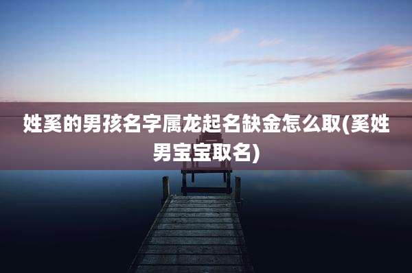 姓奚的男孩名字属龙起名缺金怎么取(奚姓男宝宝取名)