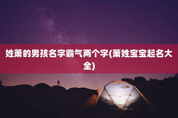 姓萧的男孩名字霸气两个字(萧姓宝宝起名大全)