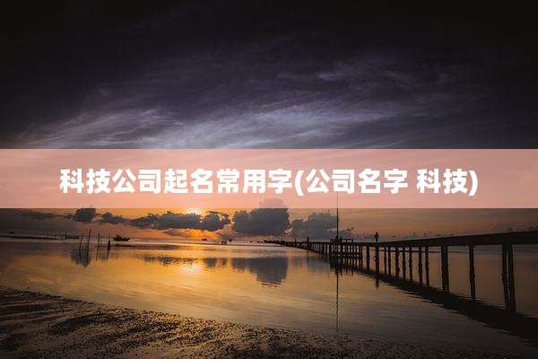 科技公司起名常用字(公司名字 科技)