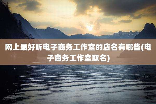 网上最好听电子商务工作室的店名有哪些(电子商务工作室取名)