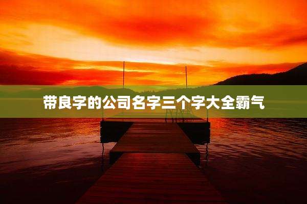 带良字的公司名字三个字大全霸气