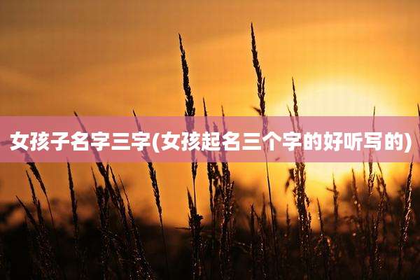 女孩子名字三字(女孩起名三个字的好听写的)