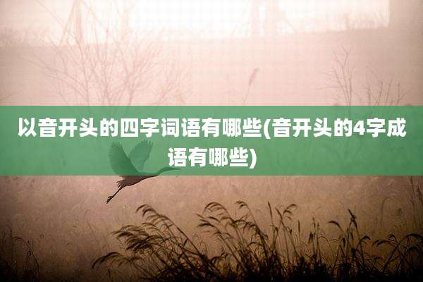 以音开头的四字词语有哪些(音开头的4字成语有哪些)