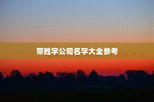 带胜字公司名字大全参考