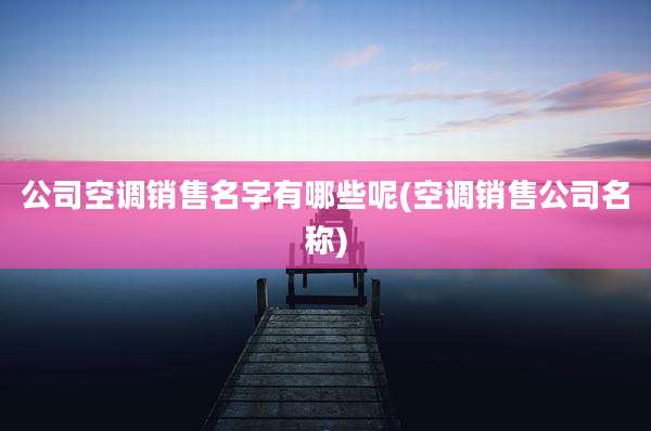 公司空调销售名字有哪些呢(空调销售公司名称)
