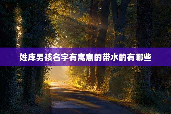 姓库男孩名字有寓意的带水的有哪些