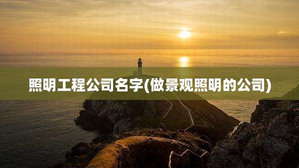 照明工程公司名字(做景观照明的公司)