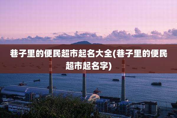 巷子里的便民超市起名大全(巷子里的便民超市起名字)