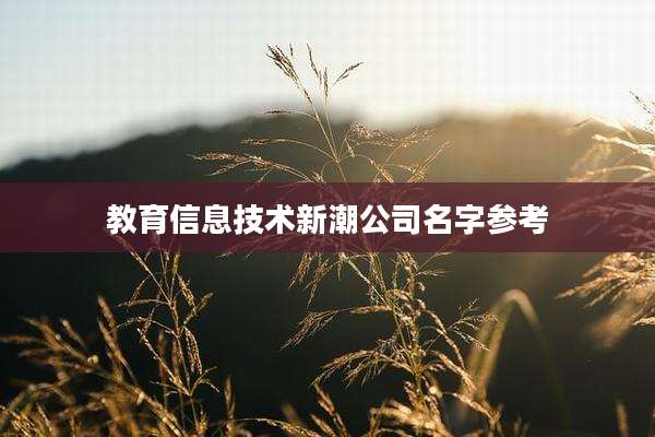 教育信息技术新潮公司名字参考