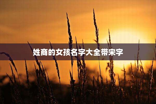 姓商的女孩名字大全带宋字