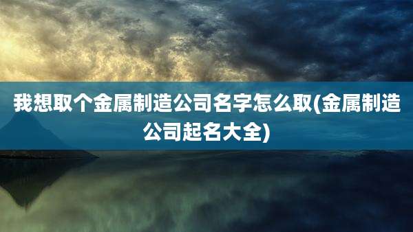 我想取个金属制造公司名字怎么取(金属制造公司起名大全)