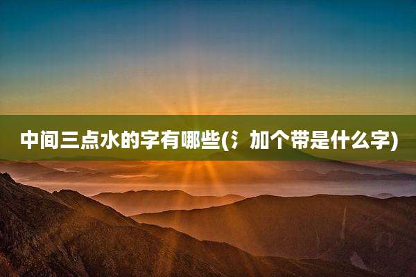 中间三点水的字有哪些(氵加个带是什么字)