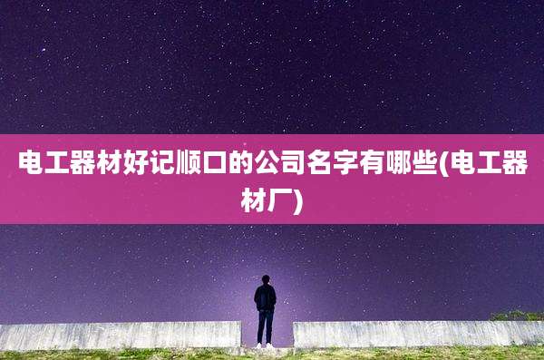 电工器材好记顺口的公司名字有哪些(电工器材厂)
