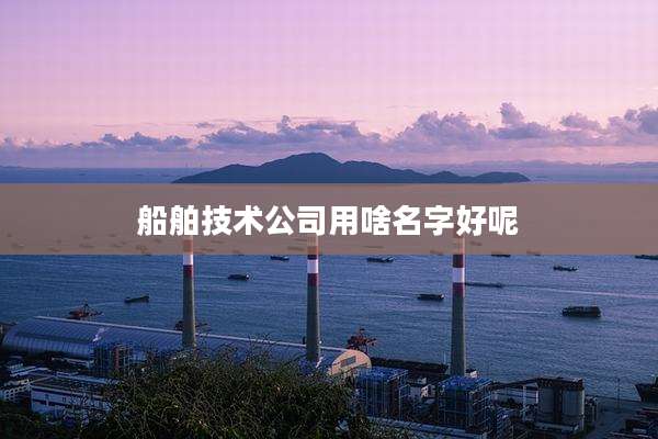 船舶技术公司用啥名字好呢