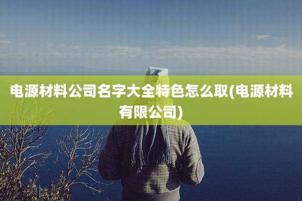 电源材料公司名字大全特色怎么取(电源材料有限公司)