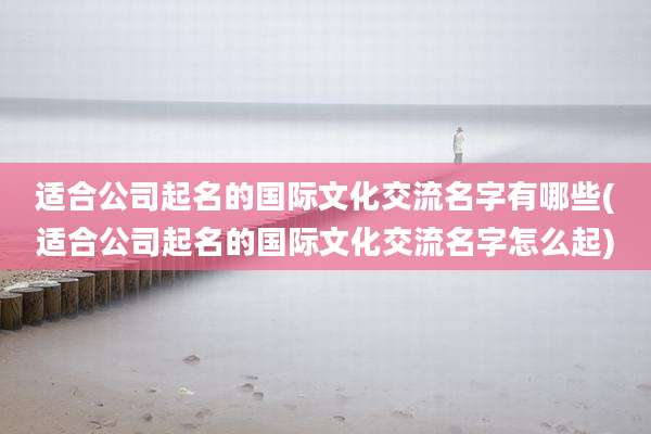 适合公司起名的国际文化交流名字有哪些(适合公司起名的国际文化交流名字怎么起)