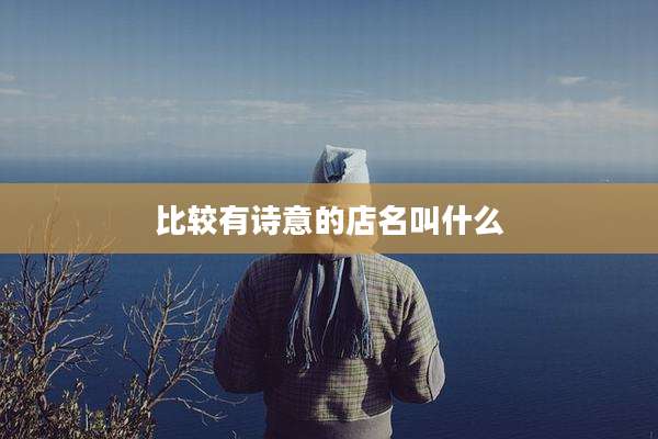 比较有诗意的店名叫什么