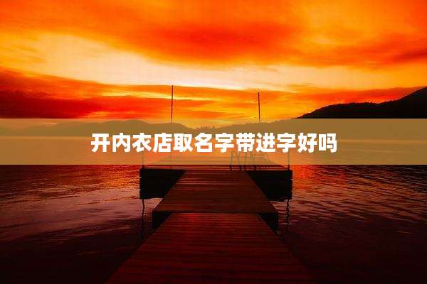 开内衣店取名字带进字好吗