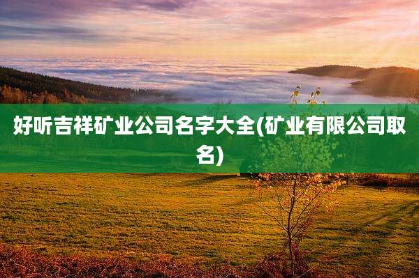 好听吉祥矿业公司名字大全(矿业有限公司取名)