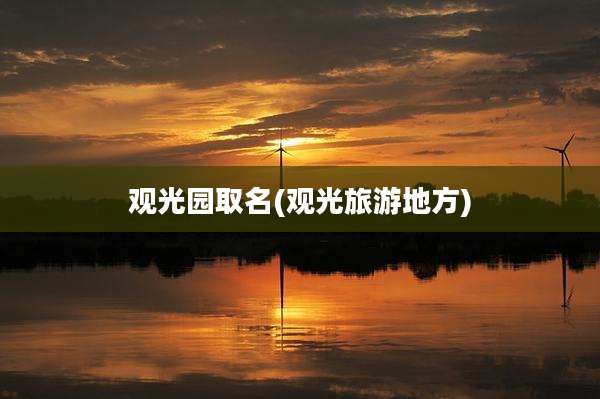 观光园取名(观光旅游地方)