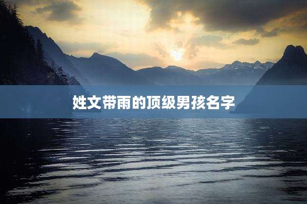 姓文带雨的顶级男孩名字