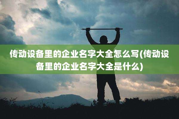 传动设备里的企业名字大全怎么写(传动设备里的企业名字大全是什么)