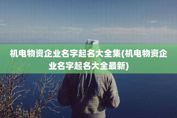 机电物资企业名字起名大全集(机电物资企业名字起名大全最新)