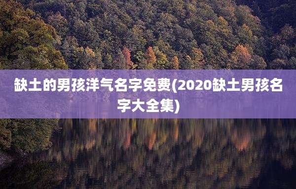 缺土的男孩洋气名字免费(2020缺土男孩名字大全集)