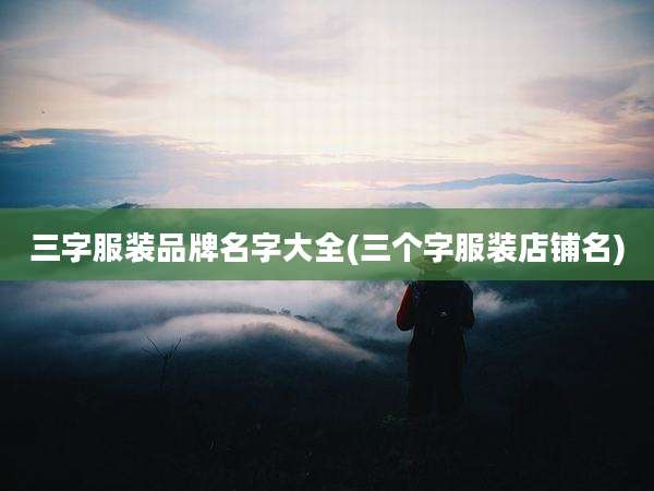 三字服装品牌名字大全(三个字服装店铺名)