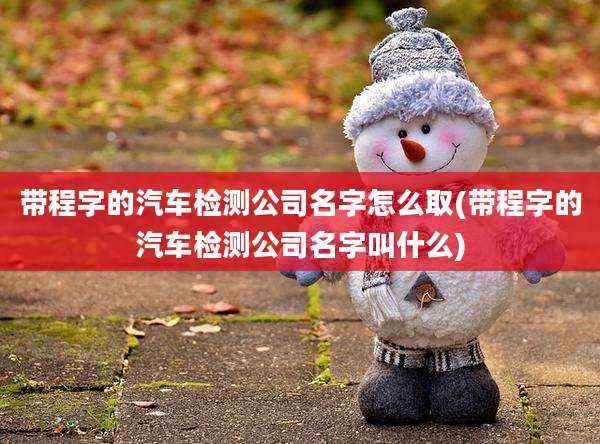 带程字的汽车检测公司名字怎么取(带程字的汽车检测公司名字叫什么)