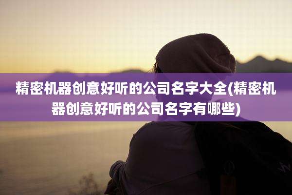 精密机器创意好听的公司名字大全(精密机器创意好听的公司名字有哪些)