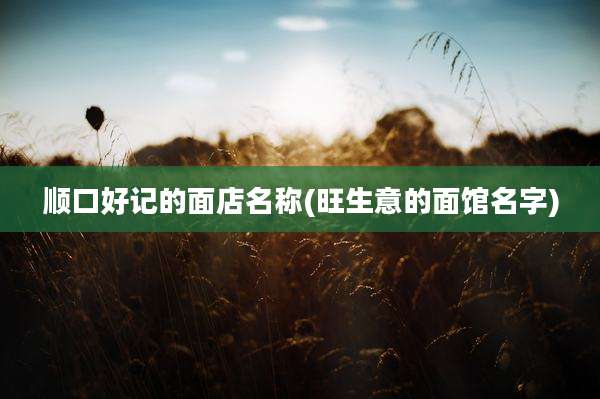 顺口好记的面店名称(旺生意的面馆名字)