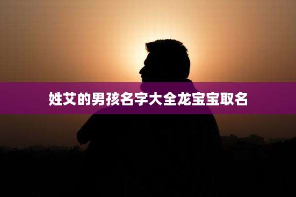 姓艾的男孩名字大全龙宝宝取名